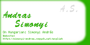 andras simonyi business card
